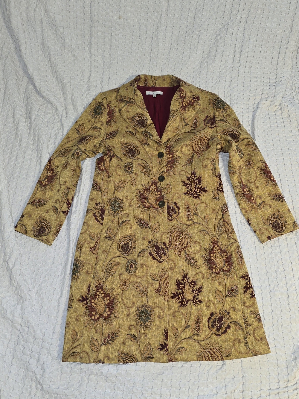 Vintage CAbi Guinevere Tapestry Brocade Long Coat - Size 8 - Excellent Condition